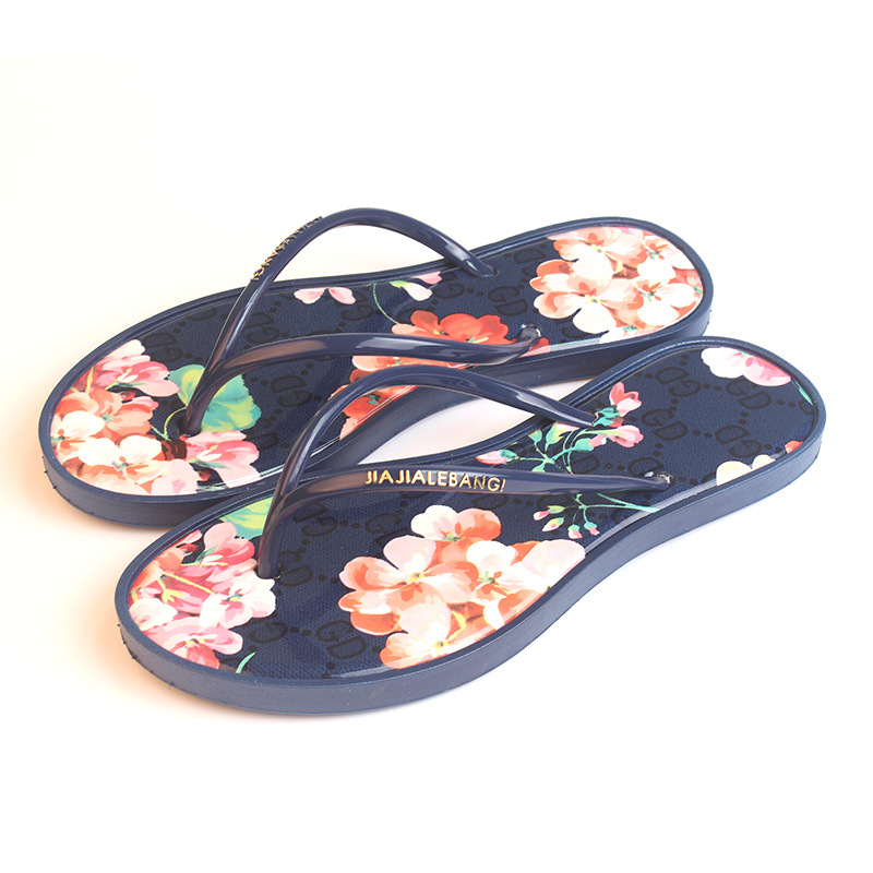 Gelée chaussures femme gelée tongs femmes sandales fleur dames plat pantoufles Zapatos Mujer Sapatos Femininos directe: Bleu / 37