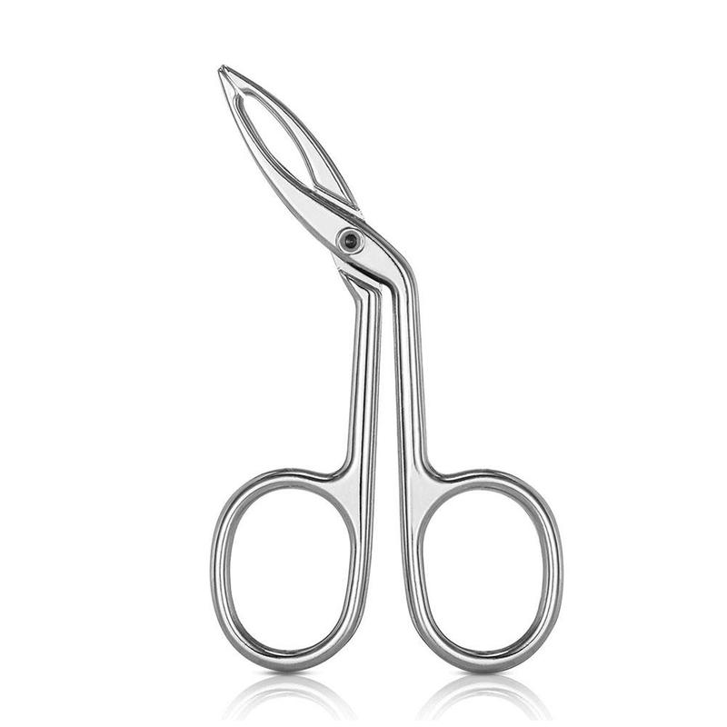 Rvs Professionele Elleboog Wenkbrauw Tang Clip Schaar Pincet Straight Puntige Wenkbrauw Epileren Makeup Beauty Tools