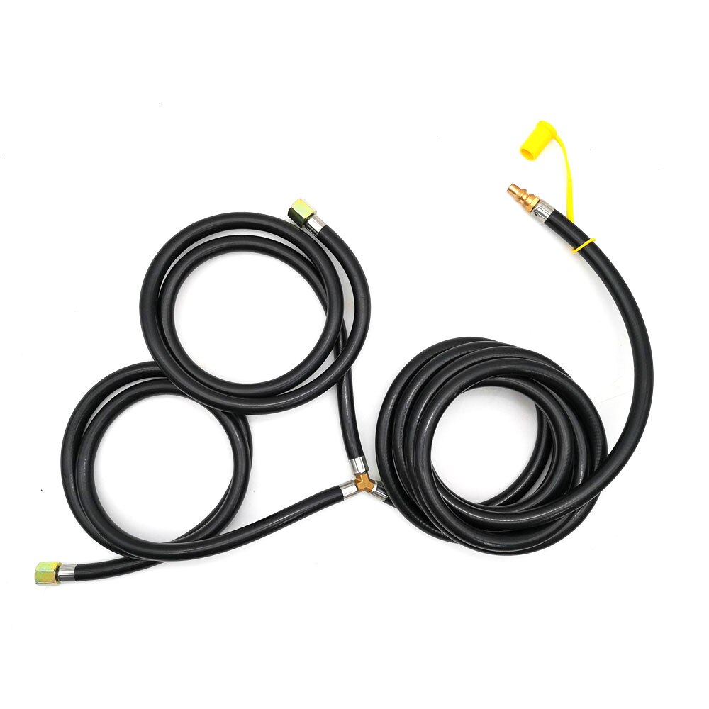 16 fot y splitter rv propan forlengelsesslange 3/8 innvendig gjenge til til utendørs gassgrill til å koble  opp 1/4 "hurtigkoblingsadapter