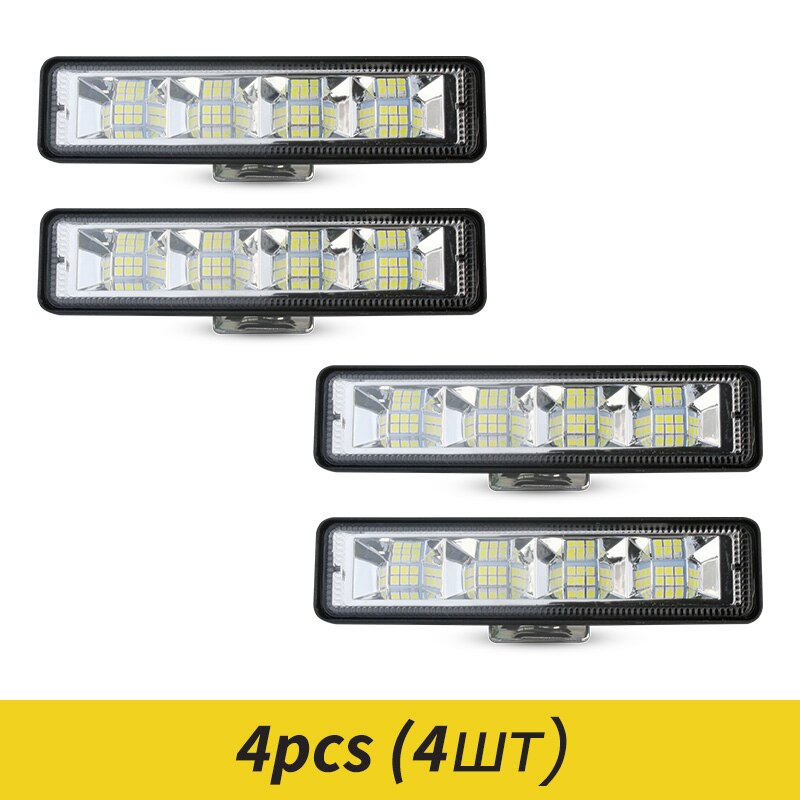 Xinfok Auto Led Licht Werk Spot Flood Beam 3030 Smd Dc 12-24 Volt 72 Watt 6500K Verlichting voor Vrachtwagen 4X4 4WD Suv: 4 PCS