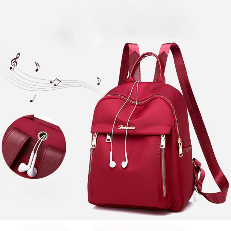 Neue Stil frauen Oxford Tuch Rucksack Anti-Diebstahl Rucksack Schule Schulter Tasche Schwarz Rot: Burgund