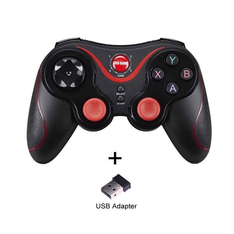 T3 X3 Wireless Joystick Gamepad Game Controller bluetooth BT3.0 Joystick For Mobile Phone Tablet TV Box Holder: T3 plus with adapter