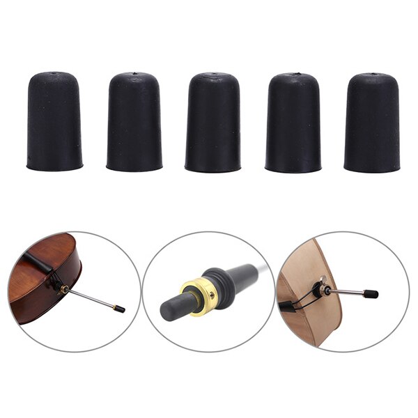 -5 stk cello endpin tip protector gummi cello tail pin case tip cap protector skridsikker måtte til cello strengede violin dele