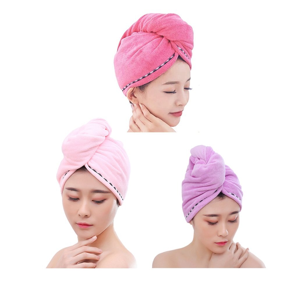 Cuffia per asciugare i capelli cuffia per doccia a triangolo assorbente ad acqua ad asciugatura rapida in microfibra cuffia per asciugare i capelli con cappello lungo in pizzo