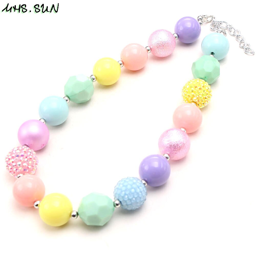 Mhs. Zon Kids Baby Leuke Chunky Bubblegum Kralen Ketting Armband Diy Kleurrijke Acryl Kralen Sieraden Voor Meisjes Kind