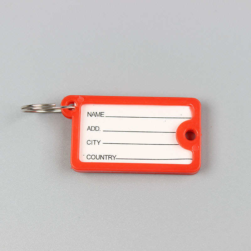 10-50 Uds etiquetas para llaves 4,3x2,5 cm etiquetas para llavero de plástico con etiquetas de papel en blanco cubiertas transparentes y anillos divididos para llaveros DIY: S / Negro