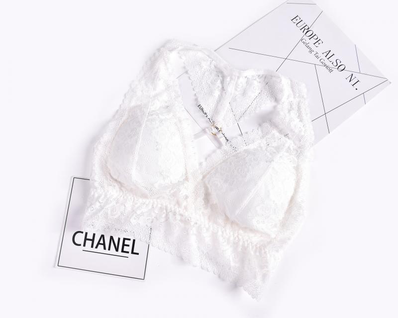 Jinjiaxin European And American Lace Back Bra Walk With Breast Pad Women's Shawl Wrapped Bra Summer