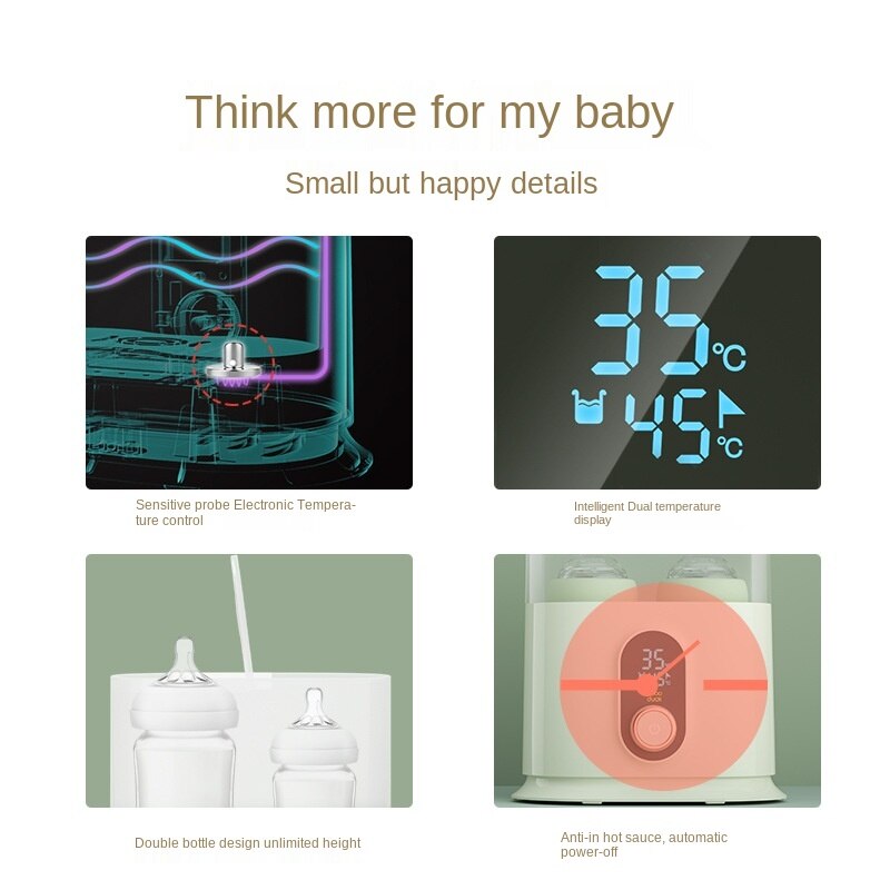 baby bottle warmer 24hrs two-in-one intelligent automatic sterilizer constant temperature milk adjustable green