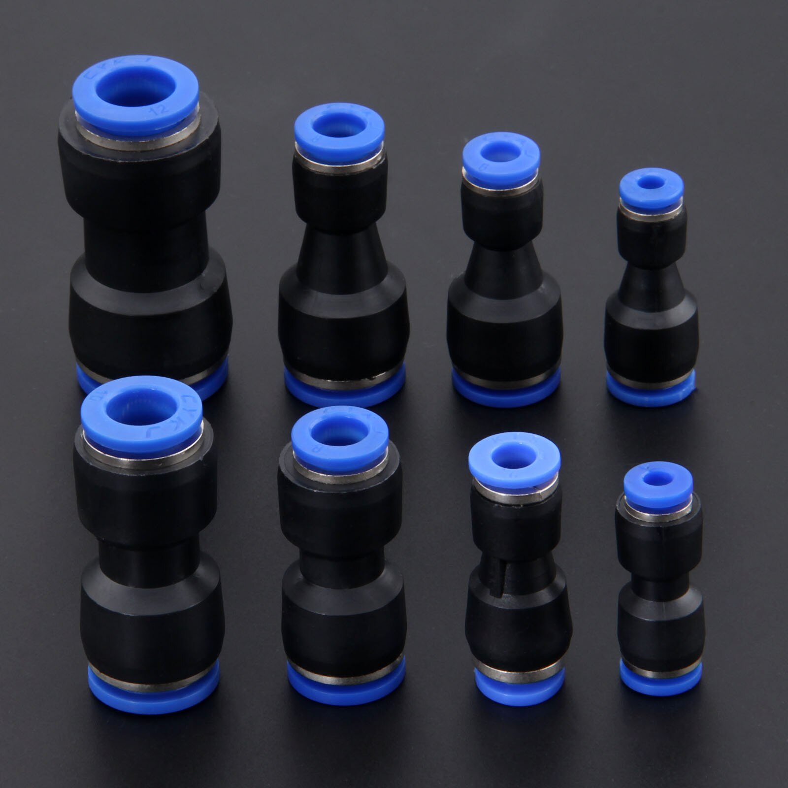 5 teile/los Pneumatische Fittings Push In Gerade Reducer Anschlüsse Für Luft Vakuum Wasser Schlauch Kunststoff Pneumatische Teile 7 Größe 4 -12mm