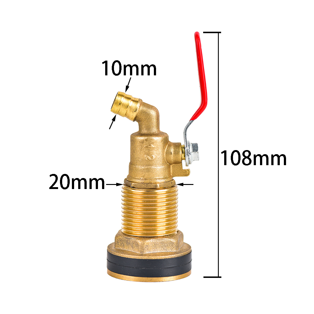 IBC Tank Brass Tap Adapter S60X6 Thread 10mm Garden Hose Connect Faucet Tank 1000 Liter IBC Tank Valve Fitting: Red