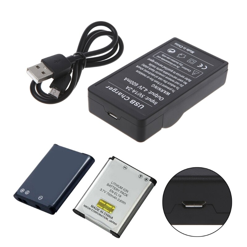 1pcs Battery Charger For Nikon EN-EL19 S2500 S2600 S3100 S3300 S4100 S3300 Battery