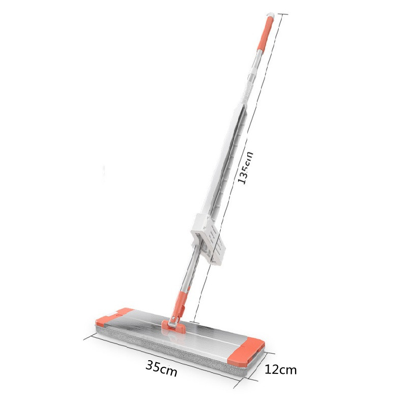 Aluminium Mopp Kopf für Waschen Boden Squeeze Besen für Haus und Küche Reinigung Flache Magie Spin Lappen Blitz bietet: 35cm within 1 pad