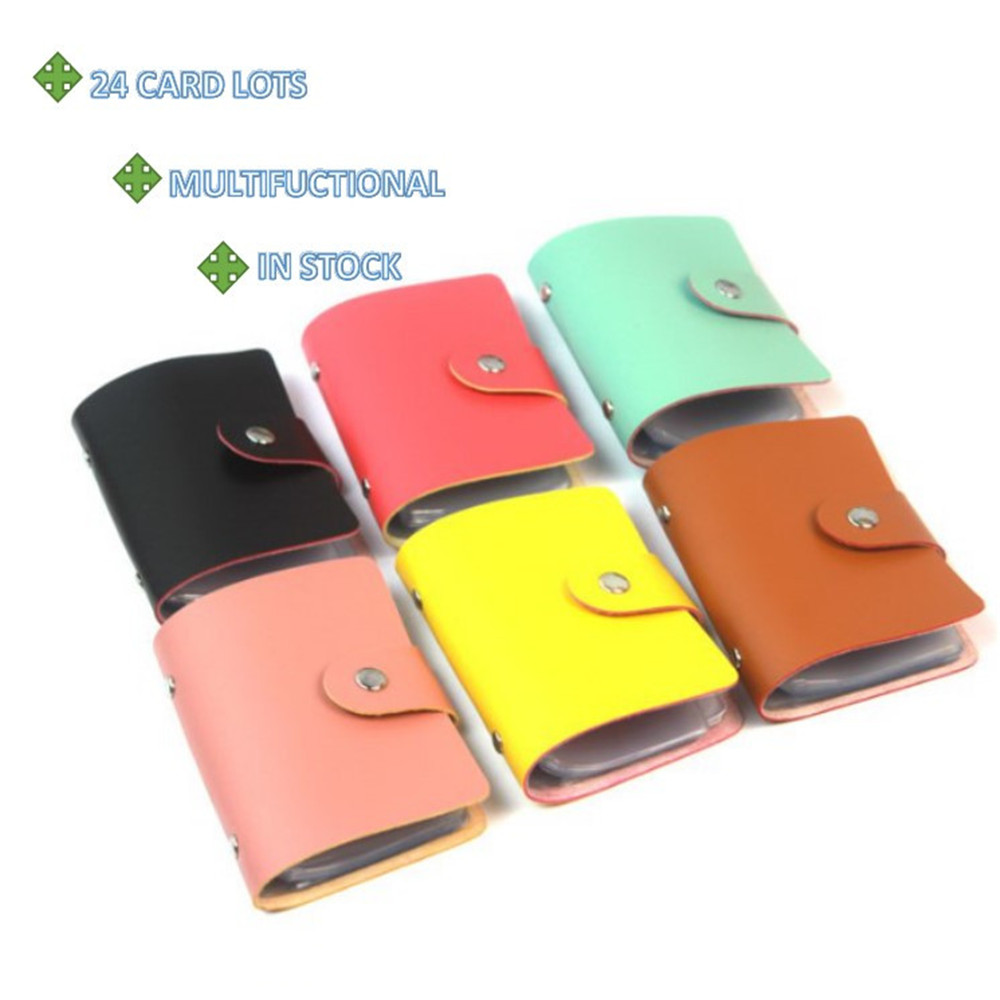 Porte-cartes en cuir PU 24 fentes | Fentes Double côté Business, porte-cartes de crédit, étui pour cartes couleur bonbon, porte-cartes porte-cartes porte-cartes porte-cartes