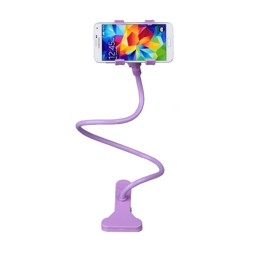 Mobile Phone Holder Flexible Adjustable Cellphone Holder Support Telephone Home Bed Desktop Mount Bracket Smartphone Stand: Purple