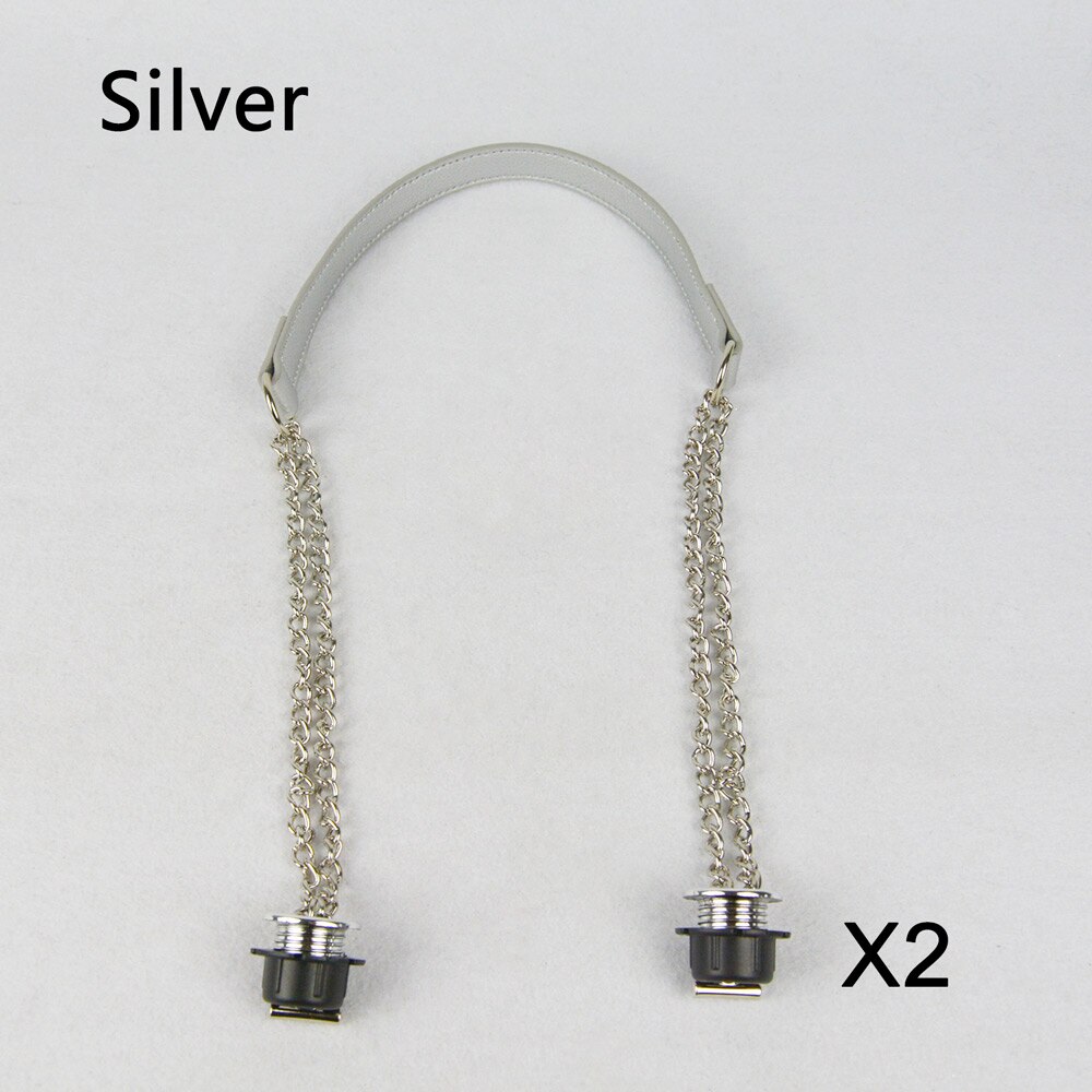 1 Pair Obag Silver Long Double OT Chain With Metal Plating Screw For OBag O bag Women Bag Shoulder HandBag: Silver
