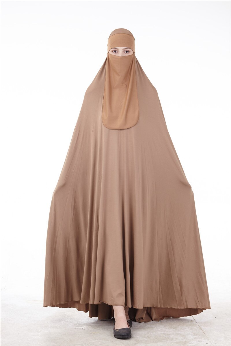 Cabeça jilbab muçulmano véu feminino abaya niqab burqa vestido de oração conjunto roupa islâmica robe hijab khimar kaftan turco ramadã