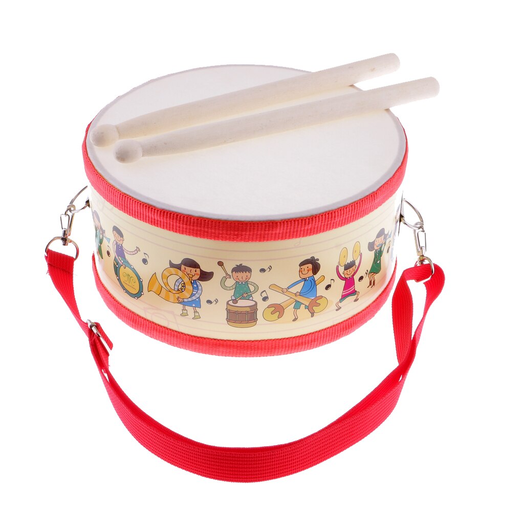 Children Hand Drum Tom Tom Marching Drum with Drumstick Strap 8inch