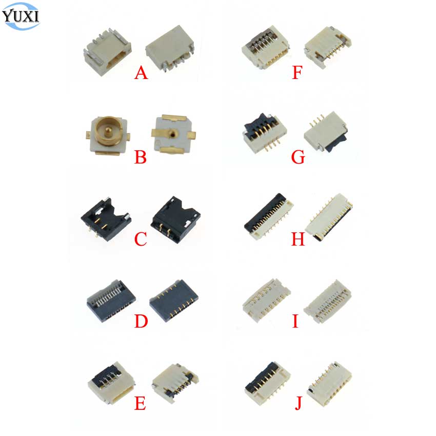 Yuxi 2 stk reservedeler for nintend switch ns joy con pcb board flex kabel kontakt socket klips reservedeler