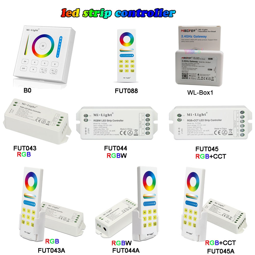 Miboxer 2.4g trådlös fjärrkontroll rgb/rgbw/rgb+cct led strip controller wifi smart panel stäng av ljus timing dimmer  dc12v-24v