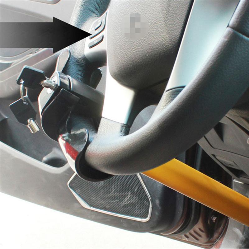 Candado antirrobo de alta seguridad para volante de coche, en forma de T, duradero, amarillo, para SUV, camión, 1 unidad