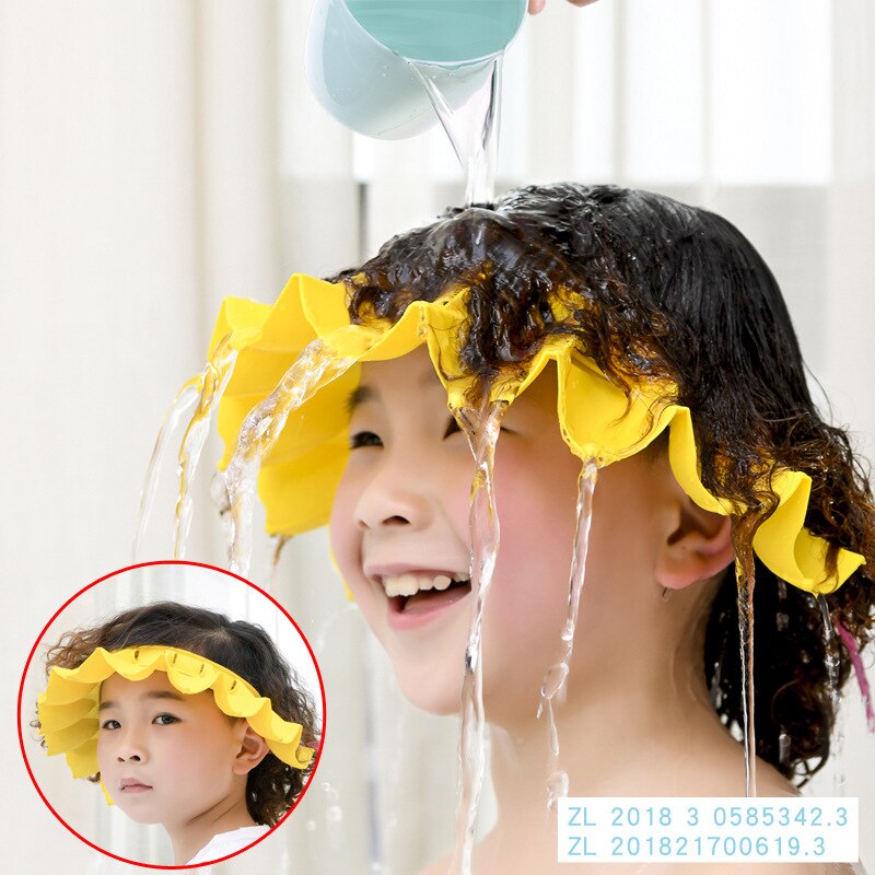 2pcs Baby Wash Hair Baby Cup Shower Cap Soft Adjustable EVA Foam Shampoo Cap Protect Kids Eyes