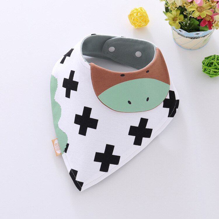 Baby Bibs Waterproof Triangle Cotton Cartoon Child Baberos Bandana Bibs Babador Dribble Bibs Newborn Slabber Absorbent Cloth: Hippo