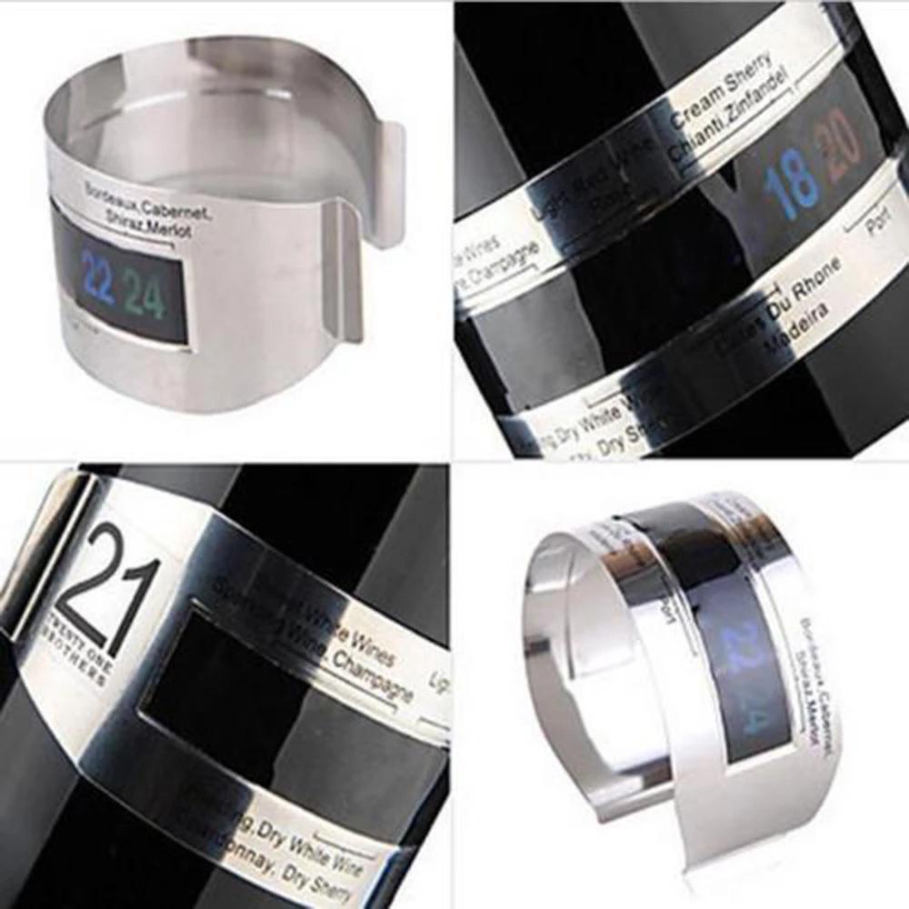 Weinhalsband-Thermometer, Bar, Getränkewerkzeug, cleveres Weinflaschen-Schnappthermometer, LCD-Display-Clip für Champagner, Bier