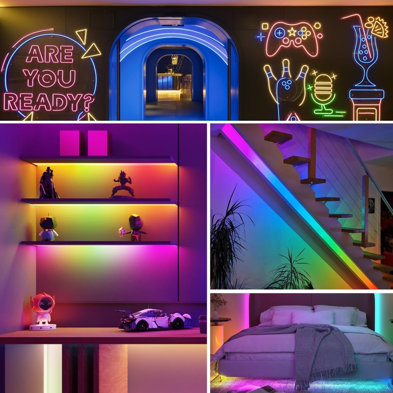 LED Neon Strip Light with USB Flexible IP67 Waterproof Remote APP Control Gaming Lights Accessories for Bedroom Outdoor Décor