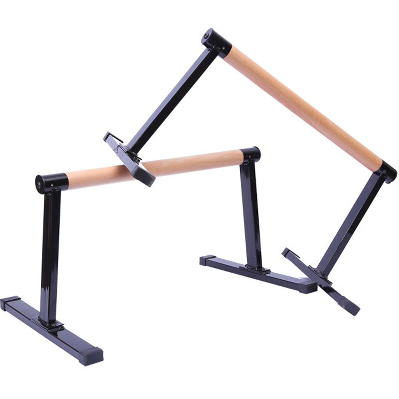 Barras paralelas de Fitness para gimnasio, soporte de madera de acero para flexiones, barra de soporte para entrenamiento muscular, equipo de ejercicio con mango de agarre