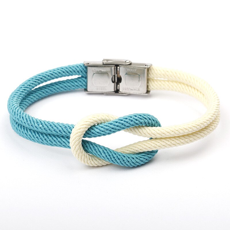 Trend Charm Paraplu Touw Gevlochten Armband Mannen Homme Femme Roestvrij Stalen Gesp Handmatige Diy Paar Armbanden Voor Vrouwen: 657