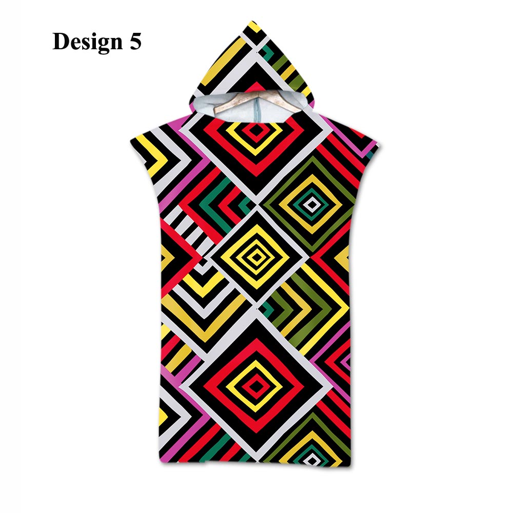 , triángulos geométricos aztecas, zigzag, diamantes, copos de nieve, Poncho grande para adulto, capucha, piscina, baño, toalla de playa: Design 5