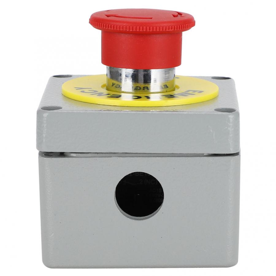Switch Box 1 Button Emergency Stop Control Operation Box IP66 Dustproof Waterproof 80x75x60
