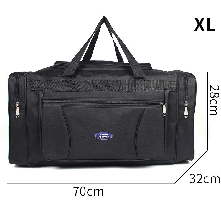 Oxford-bolsas de viaje impermeables para hombre, bolso de viaje de mano, grande, de gran capacidad, para fin de semana: XL-black