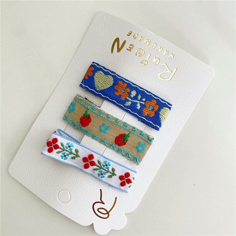 Épingle à cheveux en dentelle pour enfants petite fille pince à cheveux latérale Style ethnique chapeaux tissu arc cheveux accessoires Clips pour les filles