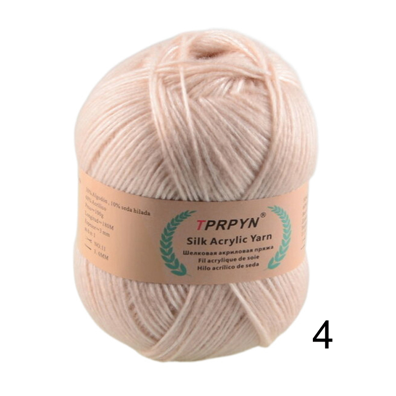 100g 1Pc Hand breien Metallic katoenen Garen zijde acryl Garen om trui deken hoed lijn Haken tas slipper Draad: Donkergrijs