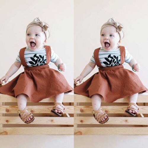 Newborn Toddler Baby Girl Brace Skirts Overalls Princess Party Summer Autumn Solid Casual Clothes 0-24M