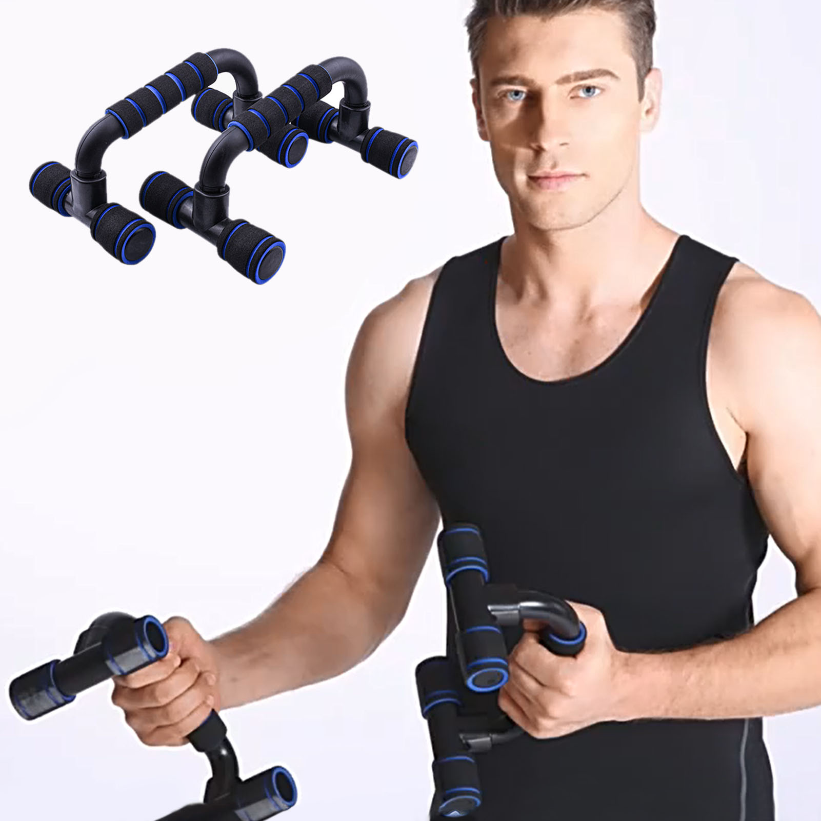 7-in-1 AB Wheel Roller Kit AB Wheel Roller Kit Press Roller Push-Up Bar Jump Rope Hand Gripper Knee Pad Fitness Workout Tools