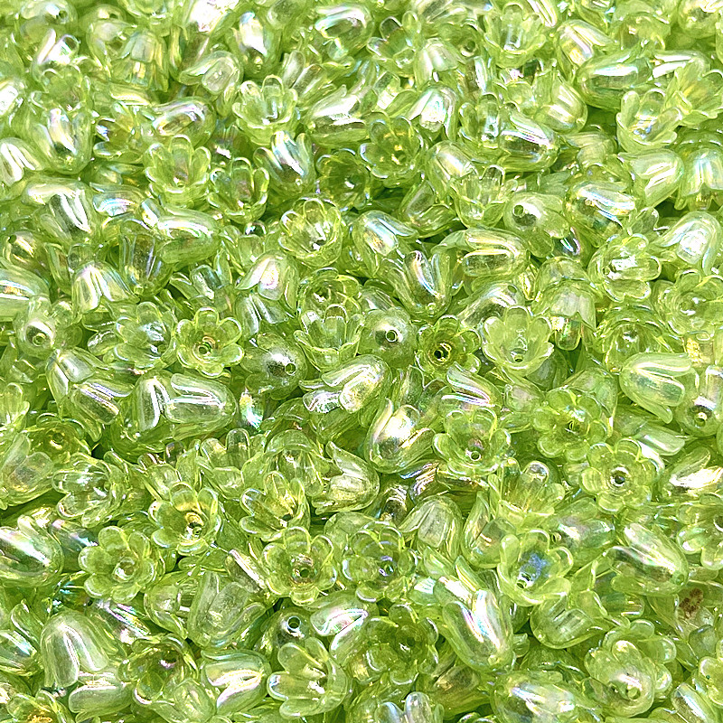 50pcs10x11mm acrílico Convallaria Majalis tapas de cuentas accesorios de joyería pulseras cuentas espaciadoras para fabricación de joyería accesorios DIY