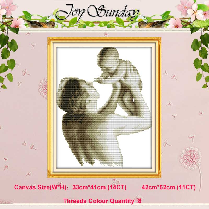 Angel Baby Girl Lover counted Cross Stitch 11CT 14CT Cross Stitch Set DIY Cross-stitch Kit Embroidery Needlework: Paternal love(2) / 11CT picture printed