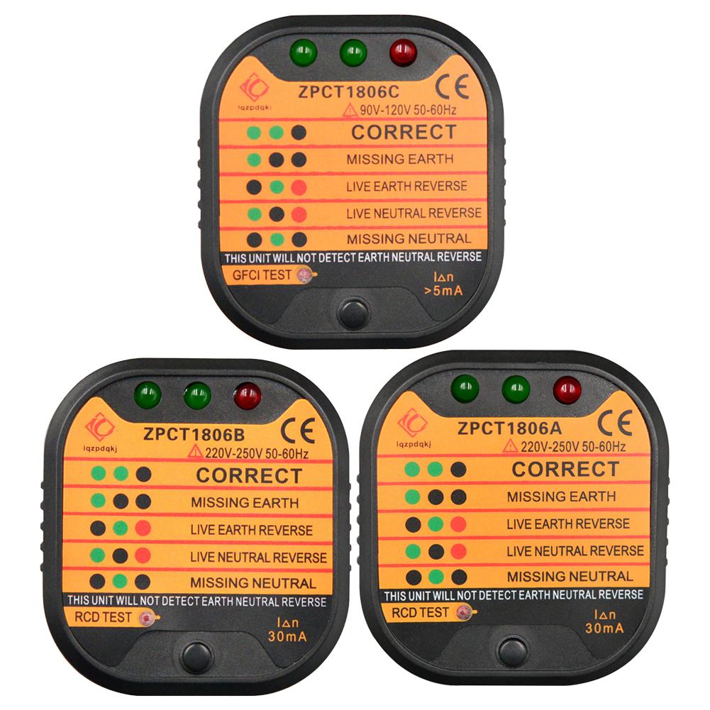 Stopcontact Veiligheid Lekkage Voltage Detector Rcd Elektriciteit Diagnostic Tester Stroomonderbreker Finders Instrumenten