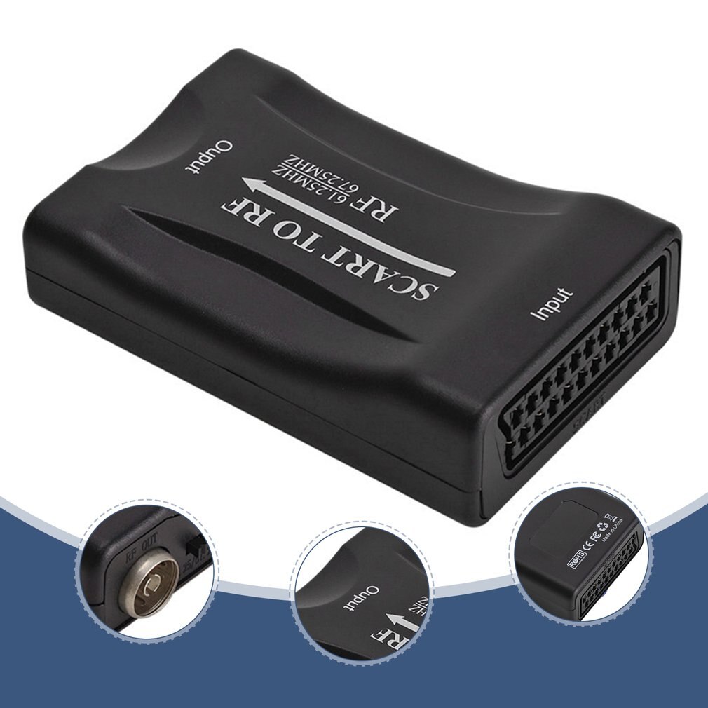 Rf 67.25Mhz 61.25Mhz Scart Box Om Oude Tv Scart Naar Rf Hoge Frequentie Uitgang Video Converter Signaal Conversie