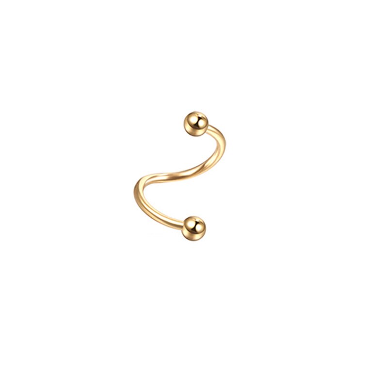 1Pc/Nase Ringe Septum durchbohren Nase Ring Lippe Ring Ohrringe Für Frauen Edelstahl Felsen Hüfte Band Punk durchbohren Körper Schmuck: Stil 1 golden