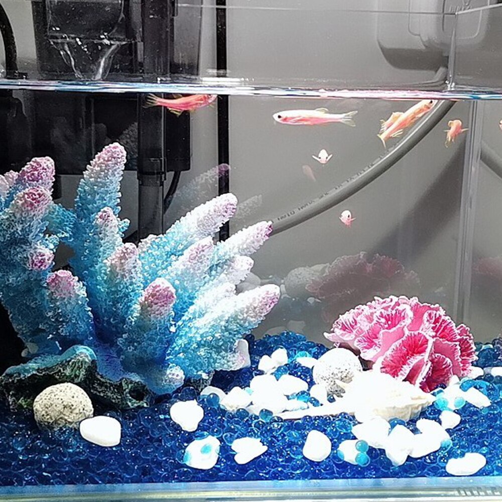 Fargerik harpiks akvarium kunstig korallrev dekorasjon akvarium korall stein landskap ornament akvarium verktøy tilbehør