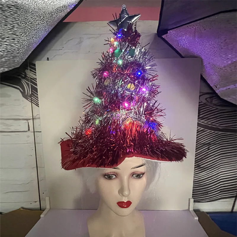 Chapéu de Papai Noel Glow Party para fantasia de Natal para adultos e crianças: Fluorescência Amarela