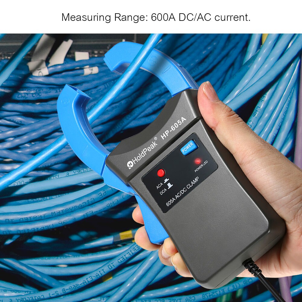 HoldPeak HP-605A Clamp Adapter 600A AC/DC Current Power LED 45mm Jaw caliber HoldPeak Digital Clamp Multimeter for Multimetro