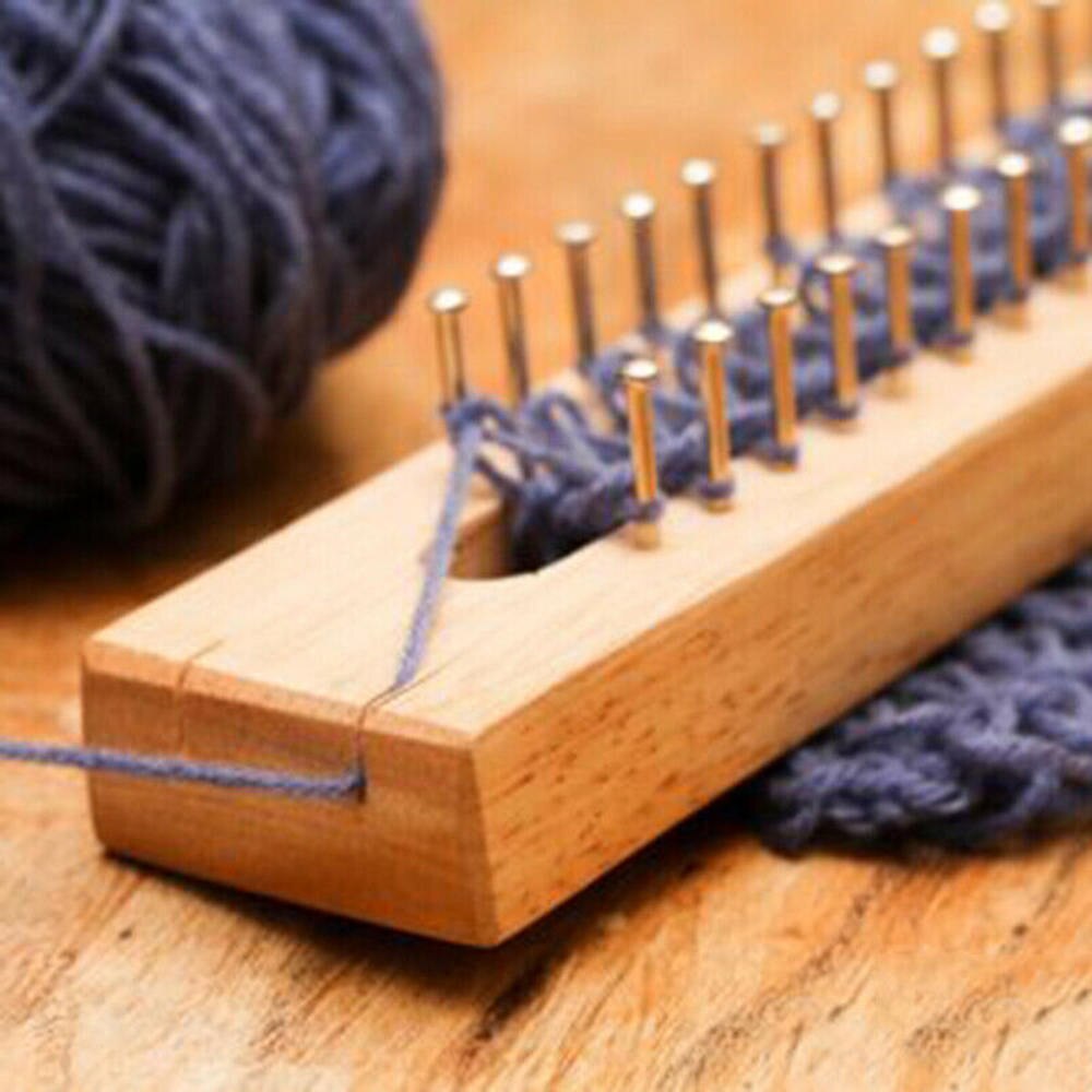 1 Set Wooden Board Knitting Loom Light Brown Loom Board Wood Knitting Loom Easy Weaving Tool DIY Crochet Sewing Tools