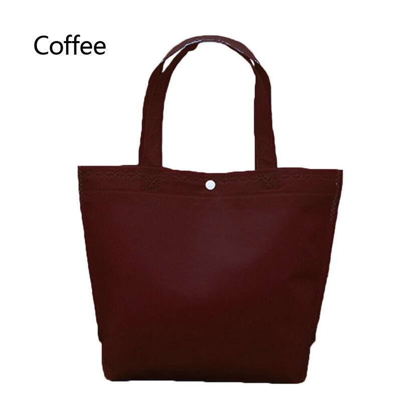 Shoulder Shopping Bag Foldable Reusable Grocery Bags Food Organizer Vegetables Bag Non Woven Fabric: Coffee