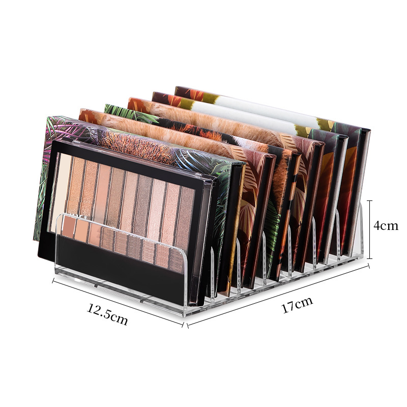 machen-hoch-Organizer, Schreibtisch-Mehrzellige Anzeige-Kasten, machen-hoch-Rouge, Kosmetik-Regal, 7 Fächer, Kunststoff-Lidschatten-Tablett, Aufbewahrungsbox: Licht Grün