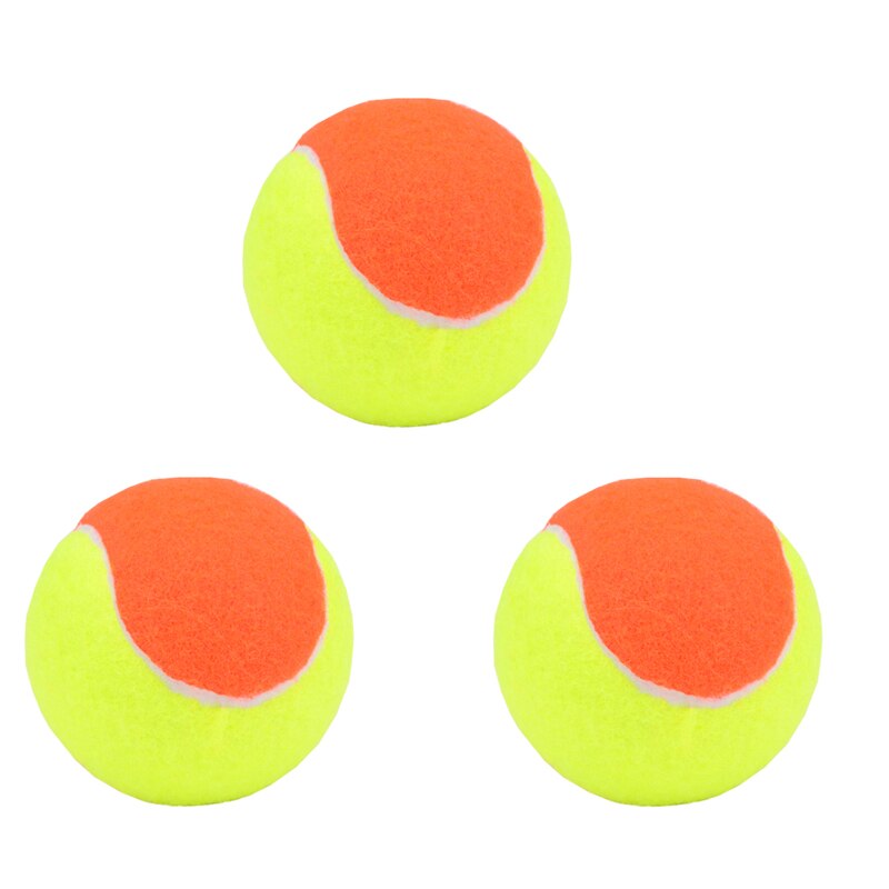 3 PCS Elastic Rubber Beach Tennis Balls Orange Yellow Sports Training Competition Tennis Ball: Default Title