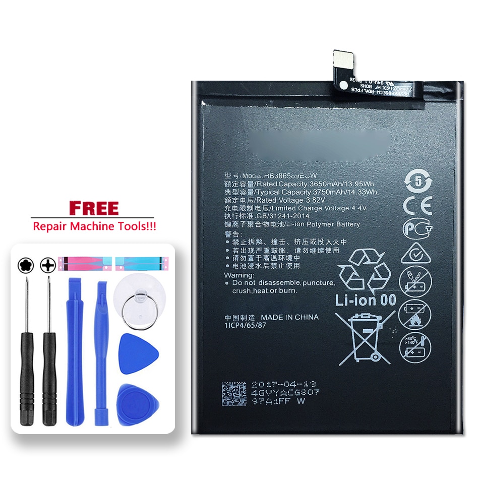 3750mAh HB386589ECW Batterie Für Huawei P10 Plus Honor 8X Ansicht 10 V10 BKL-L09 BKL-AL20 BKL-AL00 Batterien + Werkzeuge